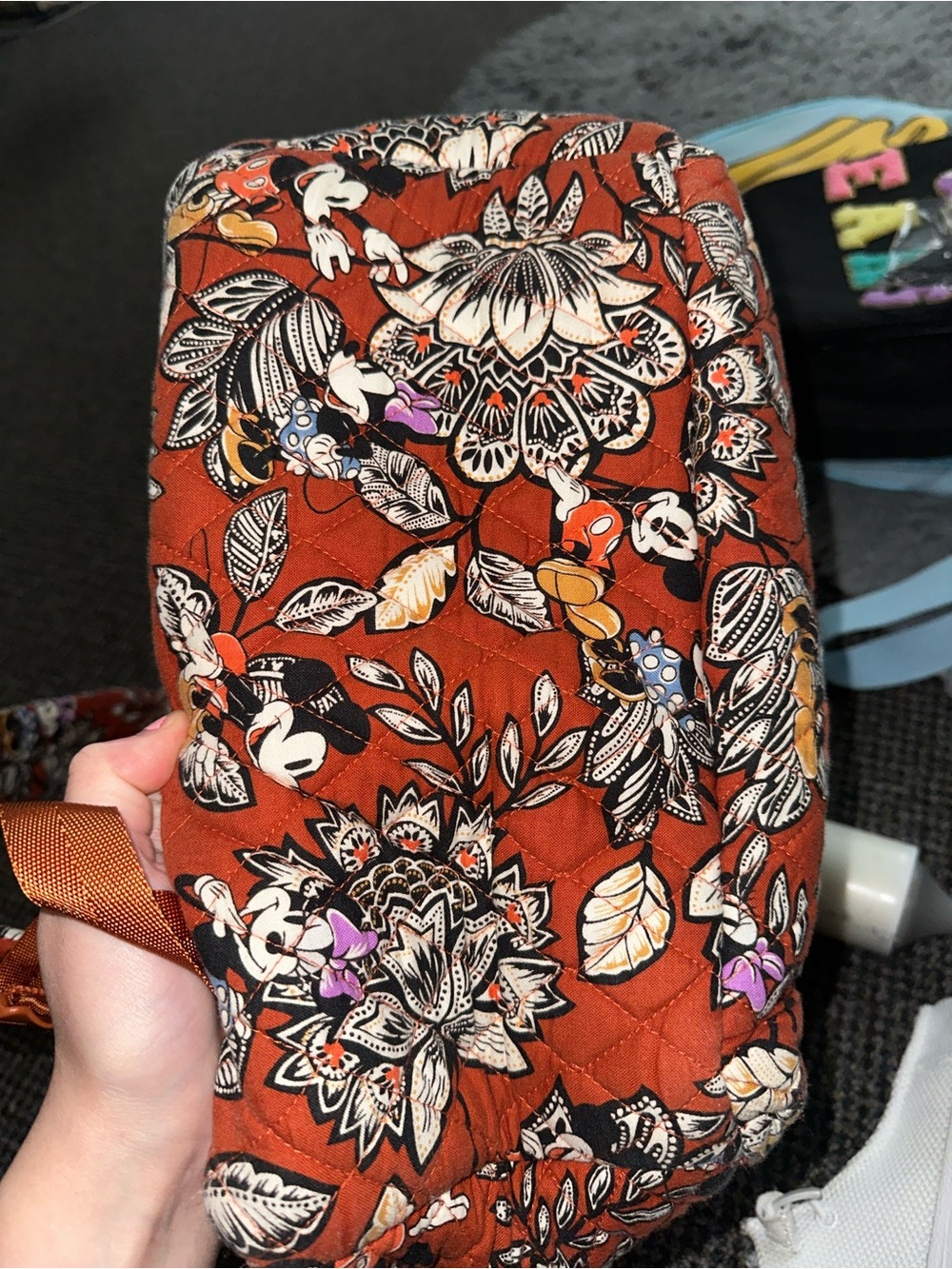 Disney Vera Bradley Rust Floral Mickey & Minnie Quilted Backpack - Picture 13 of 13